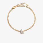Personalized initial L zirconia bracelet – letter L luxury gift by VECINO