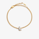 Personalized initial L zirconia bracelet – letter L luxury gift by VECINO