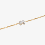 Initial M zirconia bracelet flat lay – personalized letter M sparkling jewelry VECINO