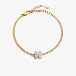 Personalized initial N zirconia bracelet – letter N luxury gift by VECINO