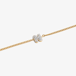 Initial N zirconia bracelet flat lay – personalized letter N sparkling jewelry VECINO