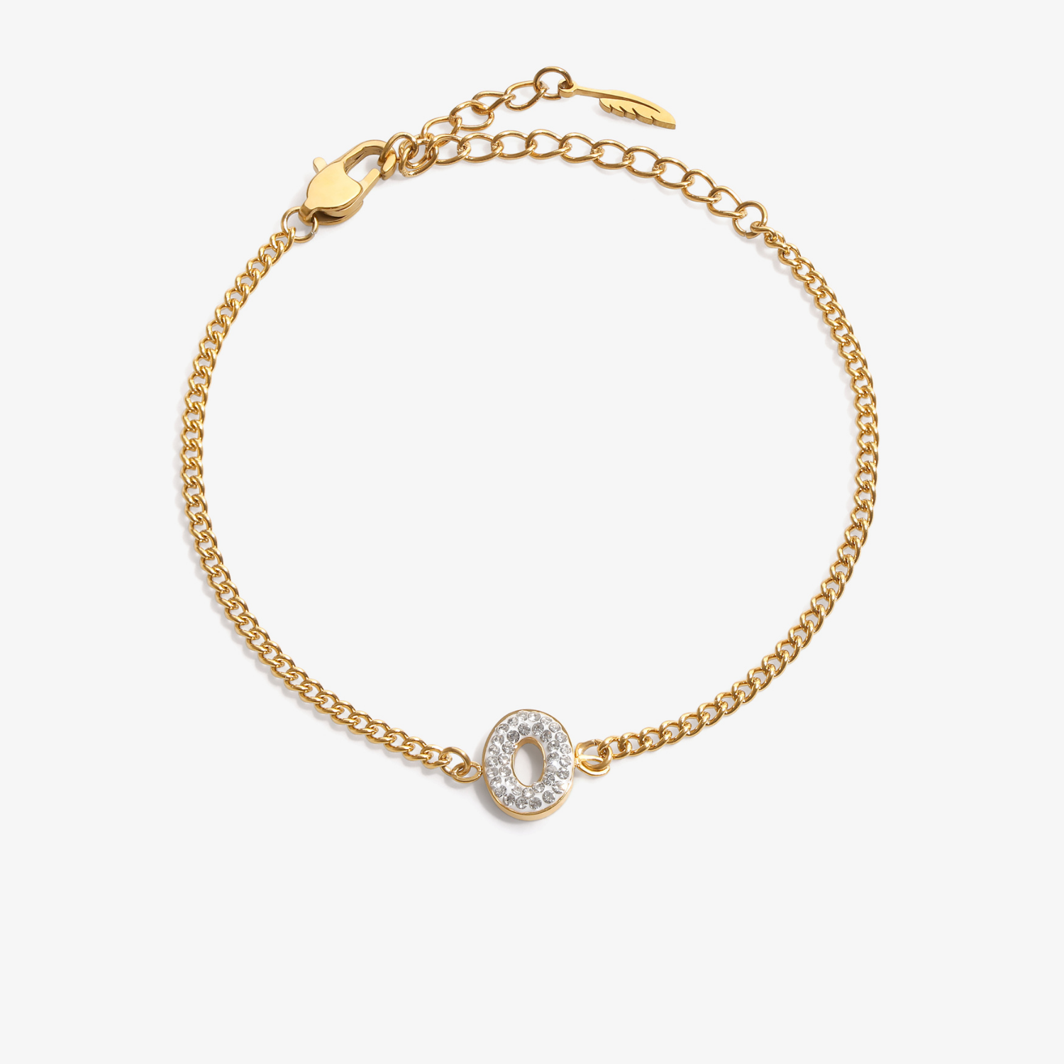 Personalized initial O zirconia bracelet – letter O luxury gift by VECINO