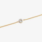 Initial O zirconia bracelet flat lay – personalized letter O sparkling jewelry VECINO