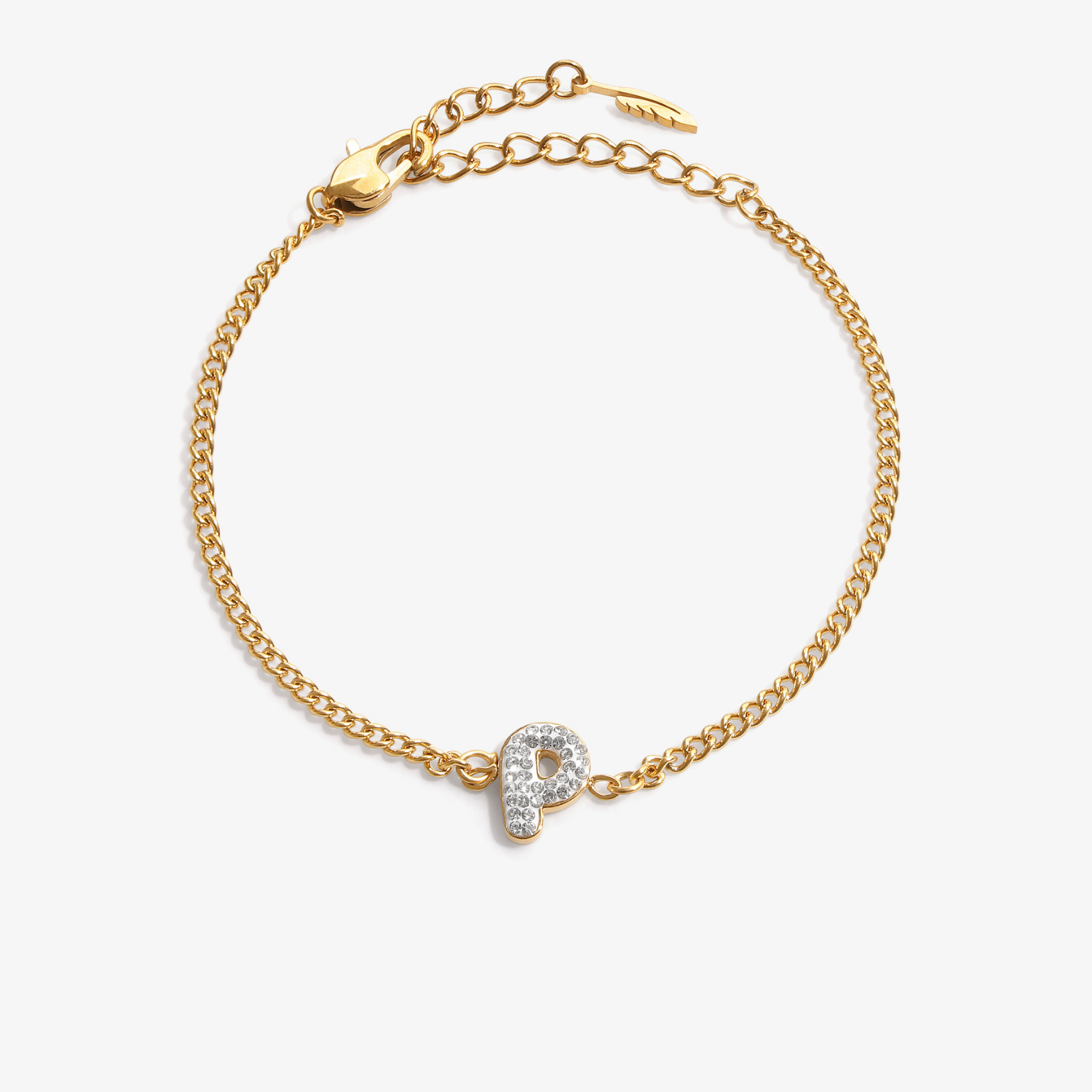 Personalized initial P zirconia bracelet – letter P luxury gift by VECINO