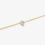 Initial Q zirconia bracelet flat lay – personalized letter Q sparkling jewelry VECINO