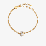 Personalized initial S zirconia bracelet – letter S luxury gift by VECINO