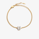 Personalized initial U zirconia bracelet – letter U luxury gift by VECINO