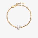 Personalized initial V zirconia bracelet – letter V luxury gift by VECINO