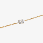 Initial W zirconia bracelet flat lay – personalized letter W sparkling jewelry VECINO
