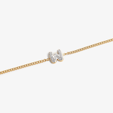 Initial W zirconia bracelet flat lay – personalized letter W sparkling jewelry VECINO