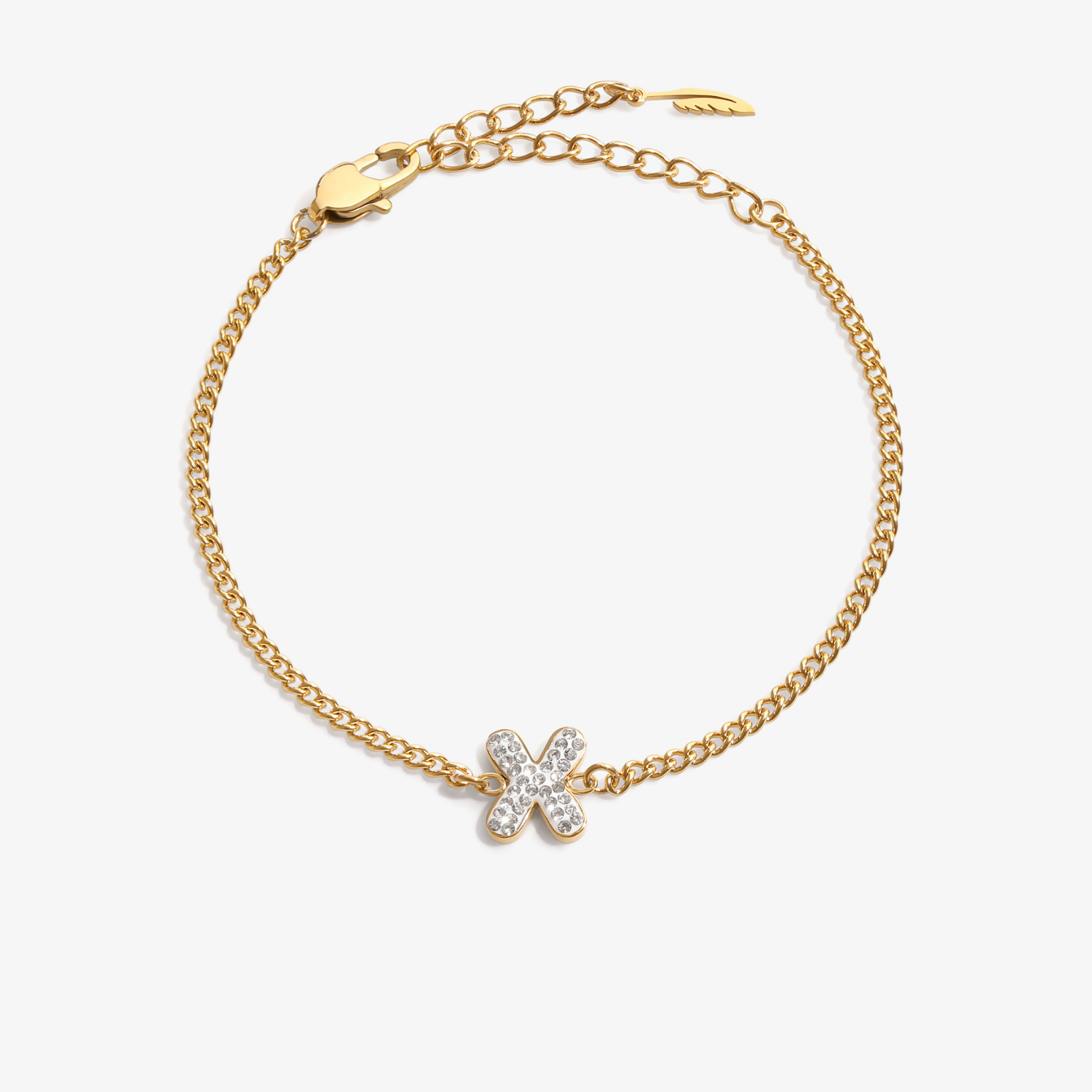 Personalized initial X zirconia bracelet – letter X luxury gift by VECINO