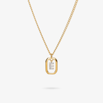 Personalized initial E zirconia necklace – letter E luxury gift by VECINO