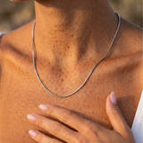 Square Chain Necklace - Silver ( for her )