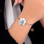 Custom pet silhouette bracelet silver – personalized pet portrait jewelry VECINO