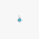 Charm Birthstone Round March - Silver