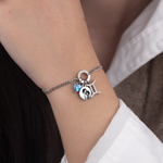 Silver charm click bracelet flat lay – personalized charm jewelry VECINO
