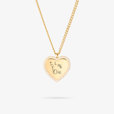 Custom Zicornia Heart Necklace - Handwriting - Gold (mom)