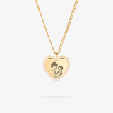 Custom Zicornia Heart Necklace - Outline - Gold (mom)