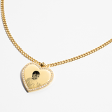 Custom Zicornia Heart Necklace - Image - Gold (mom)