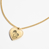 Custom Zicornia Heart Necklace - Outline - Gold (mom)
