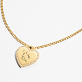 Custom Zicornia Heart Necklace - Handwriting - Gold (mom)