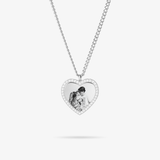 Maßgefertigte Zirkonia-Herzkette – Abbildung – Silver (Mama)