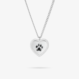 Colar personalizado com pendente coração em zimbro - Pegada - Silver