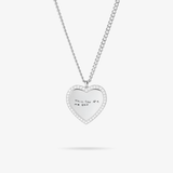 Custom Zicornia Heart Necklace - Handwriting - Silver (mom)