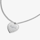 Custom Zicornia Heart Necklace - Handwriting - Silver (mom)
