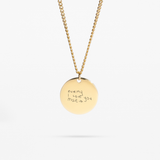 Custom Necklace Handwriting - Gold (mom)