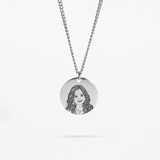 Custom Round Necklace - Outline (mom)