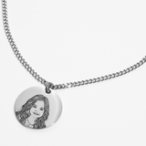 Custom Round Necklace - Outline (mom)