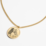 Custom Zicornia Round Necklace - Outline - Gold (mom)