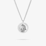 Custom Zicornia Round Necklace - Outline - Silver (mom)