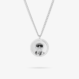 Custom Zicornia Round Necklace - Image - Silver (memorial)