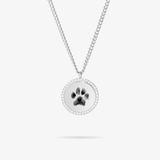 Collar redondo de zirconia personalizado - Huella - Silver