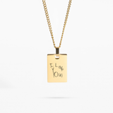 Custom Necklace Handwriting - Gold (mom)