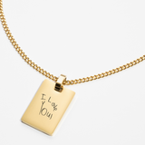 Custom Necklace Handwriting - Gold (mom)