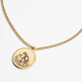 Custom Zicornia Round Necklace - Outline - Gold
