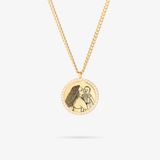 Custom Zicornia Round Necklace - Outline - Gold (mom)