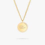 Custom Zicornia Round Necklace - Handwriting - Gold (mom)