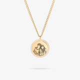 Custom Zicornia Round Necklace - Outline - Gold