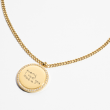 Custom Zicornia Round Necklace - Handwriting - Gold (mom)