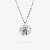 Collier rond en zicorne personnalisé-Contour- Silver