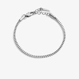 Square Chain Bracelet - Silver ( for him )