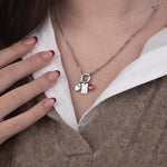 Silver charm click necklace lifestyle – personalized charm necklace VECINO
