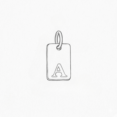 Initial Square - Silver