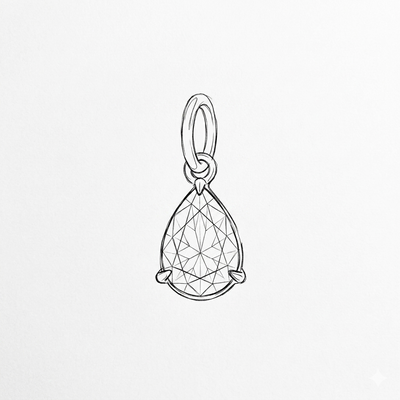 Birthstone Pear - Silver