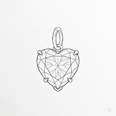Birthstone Heart - Silver