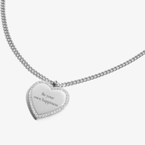 Collana personalizzata con cuore di zirconi - Testo - Silver